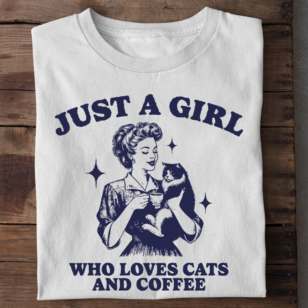 Girl who loves Cats and Coffee T-Shirt