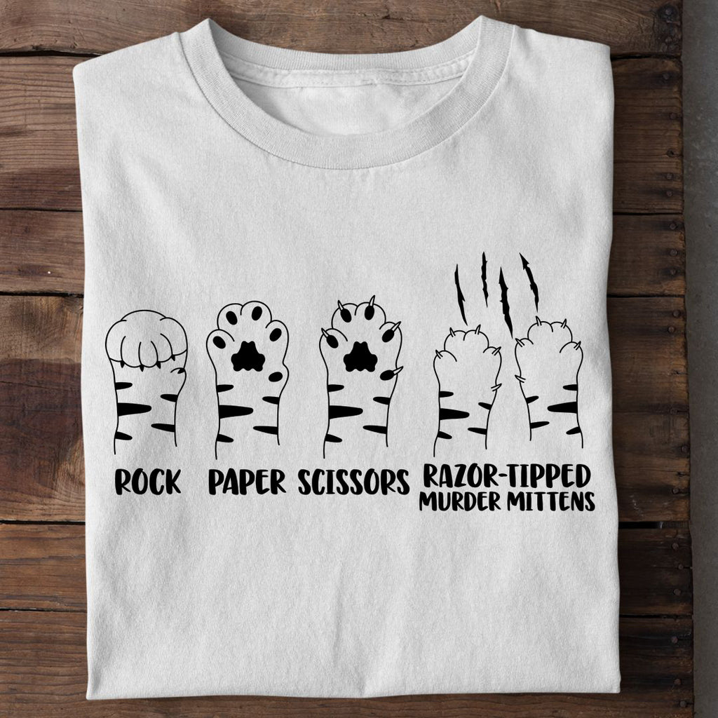 Rock paper Scissors Murder Mittens T-Shirt