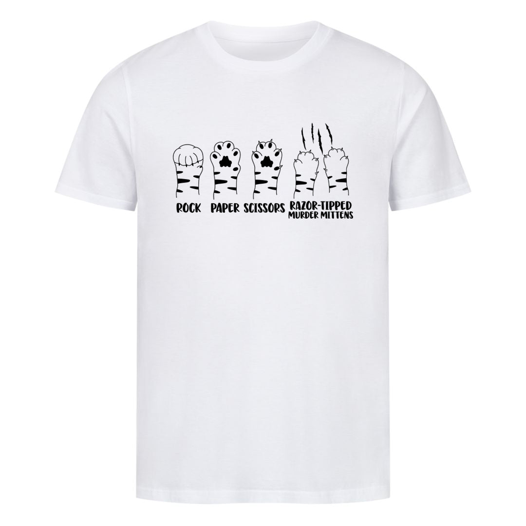 Rock paper Scissors Murder Mittens T-Shirt