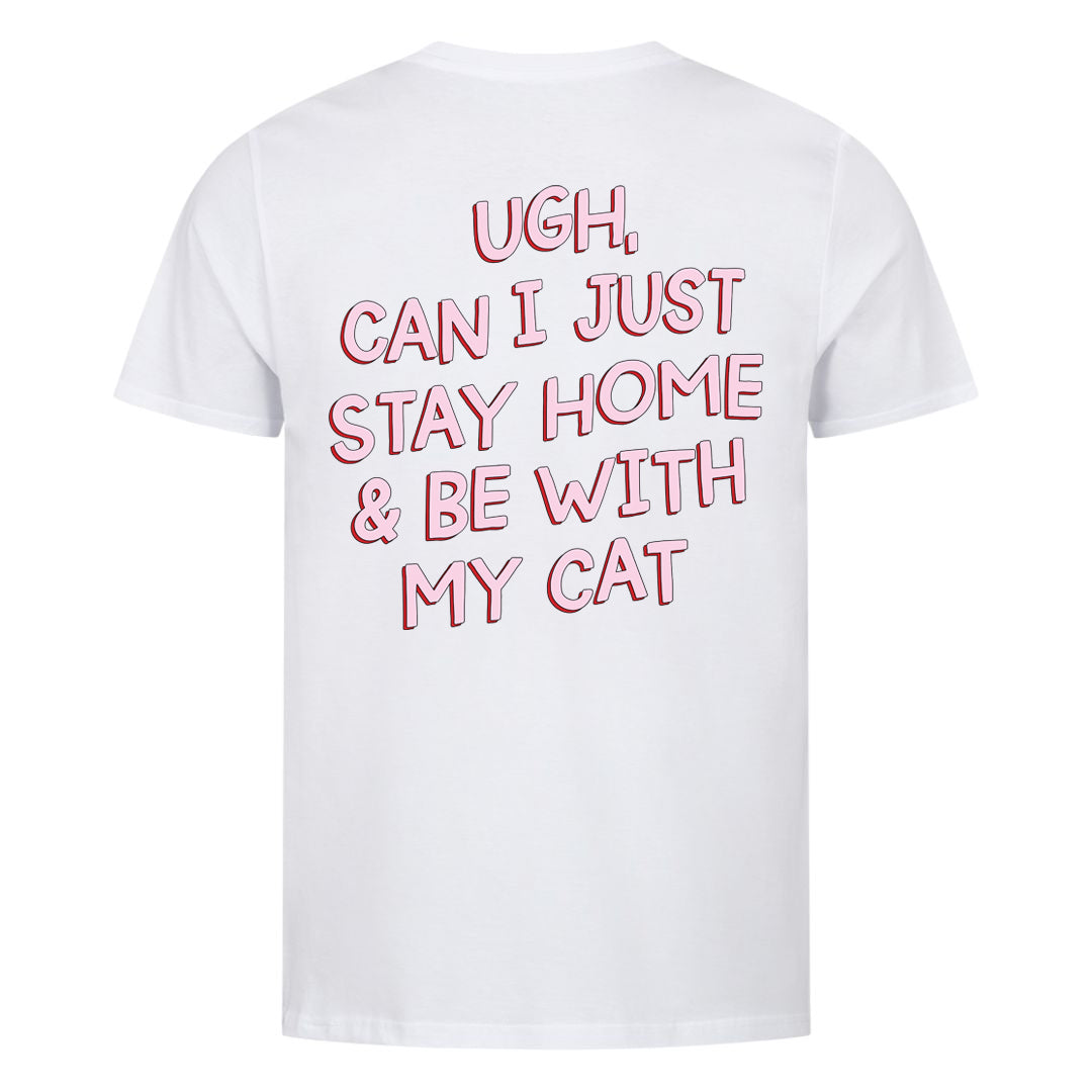 Stay Home with my Cat T-Shirt BackPrint