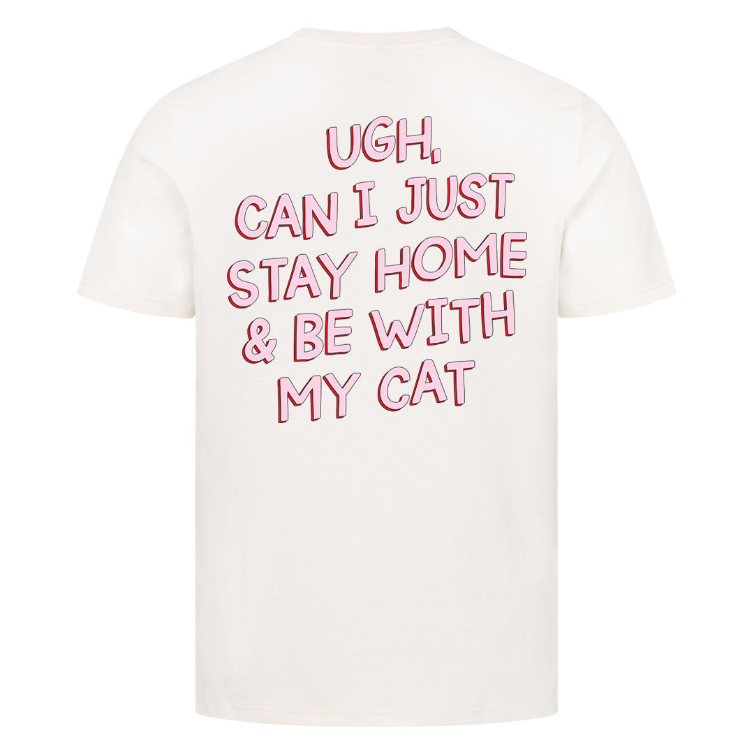 Stay Home with my Cat T-Shirt BackPrint