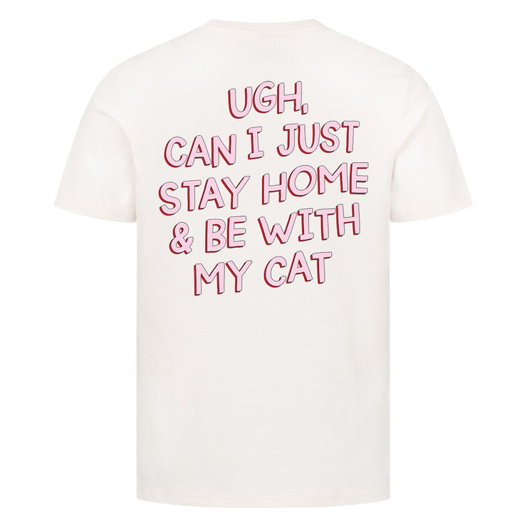 Stay Home with my Cat T-Shirt BackPrint