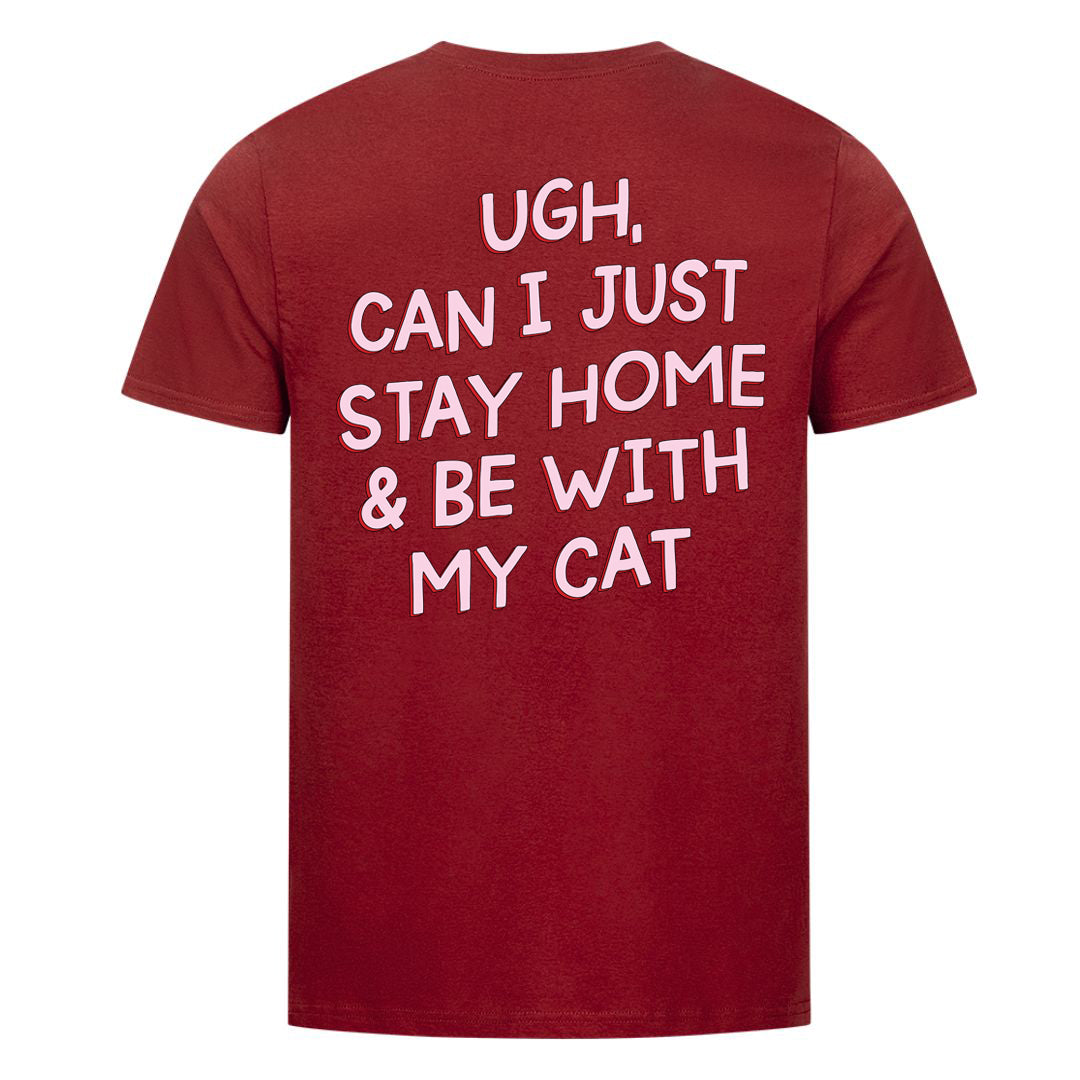 Stay Home with my Cat T-Shirt BackPrint