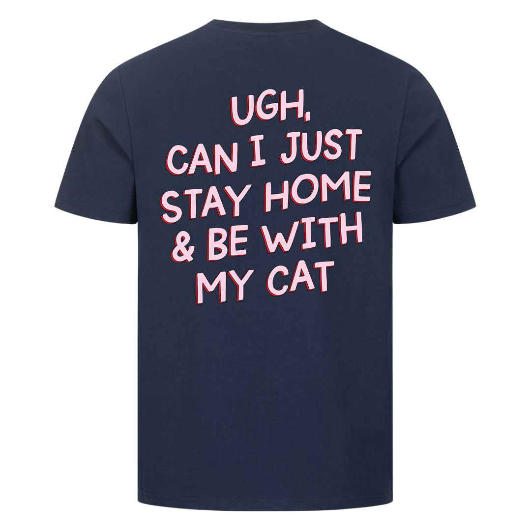 Stay Home with my Cat T-Shirt BackPrint