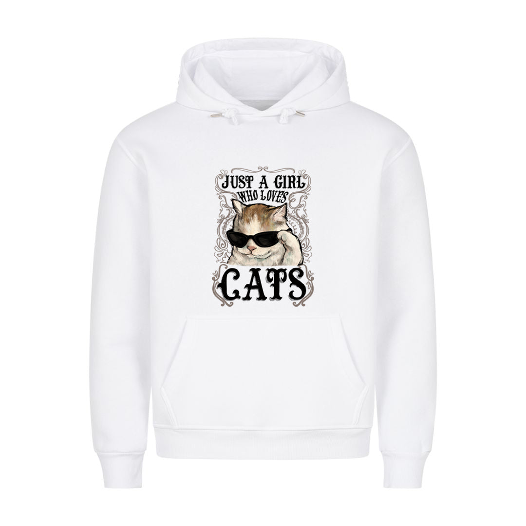 A Girl who loves Cats Vintage Hoodie