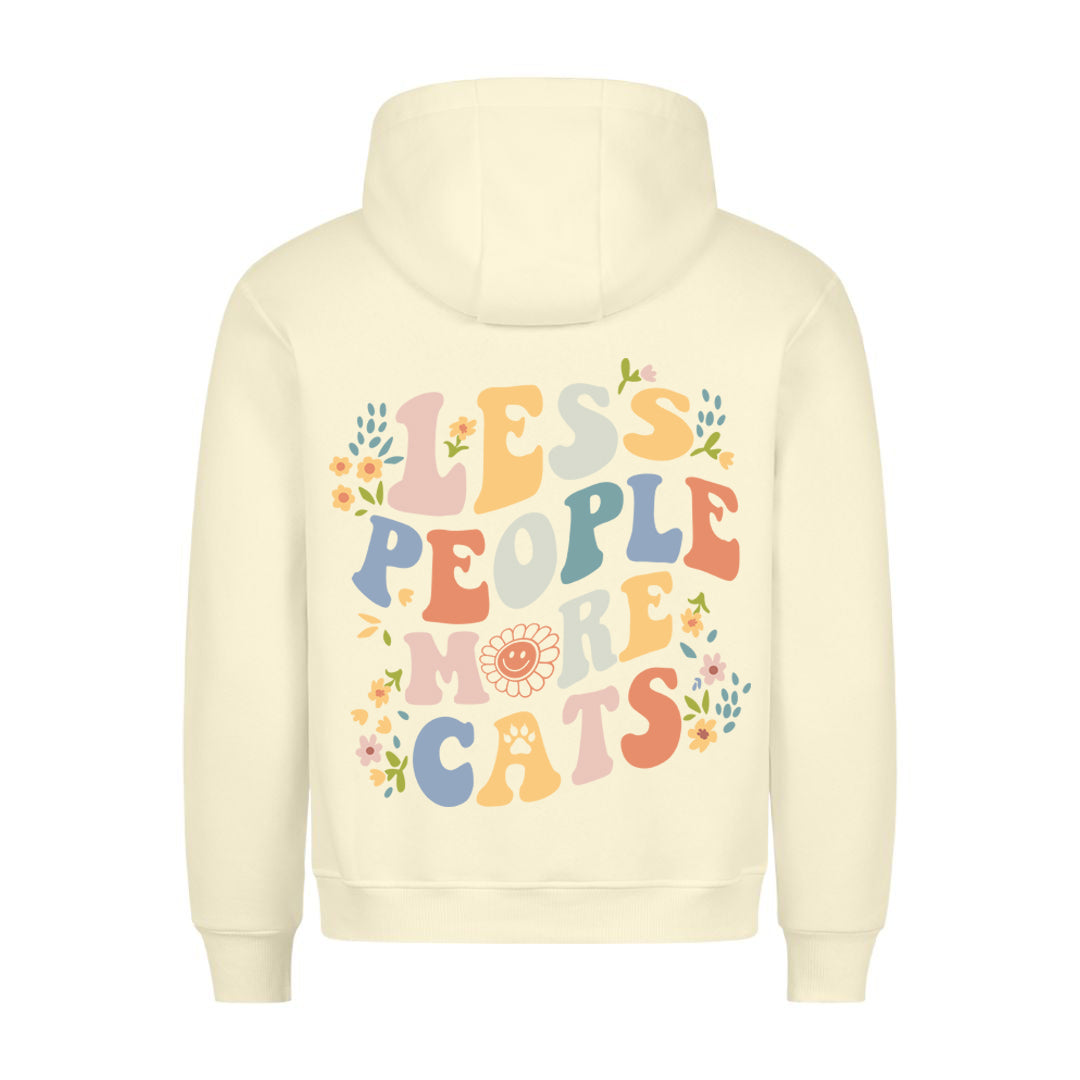 Less People More Cats Hoodie BackPrint