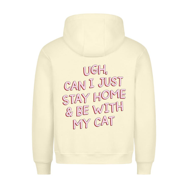 Stay Home with my Cat Hoodie BackPrint