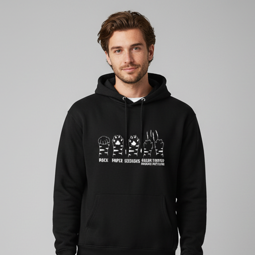 Rock paper Scissors Murder Mittens Hoodie