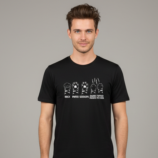 Rock paper Scissors Murder Mittens T-Shirt