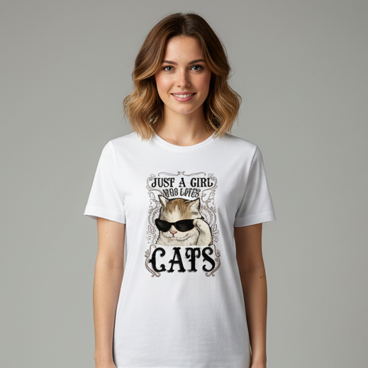 A Girl who loves Cats Vintage T-Shirt