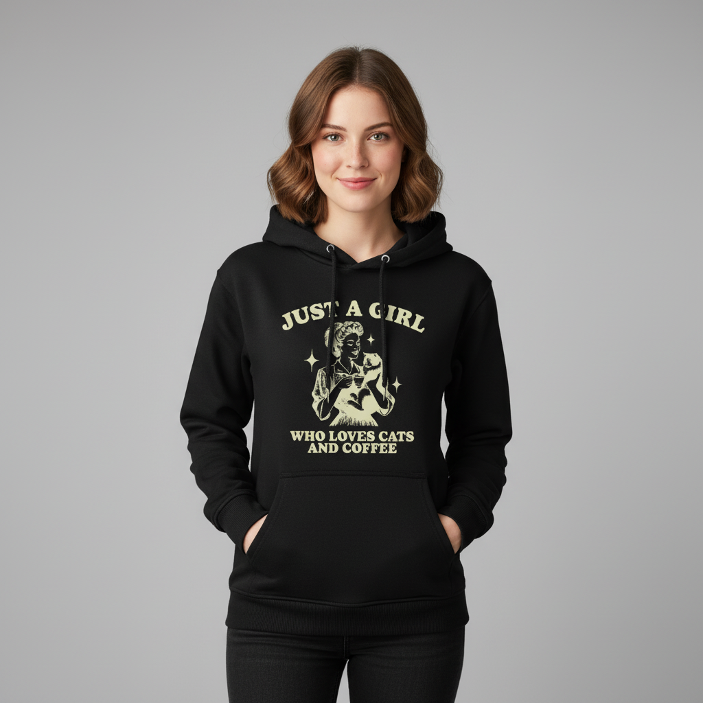 Girl who loves Cats and Coffee Hoodie