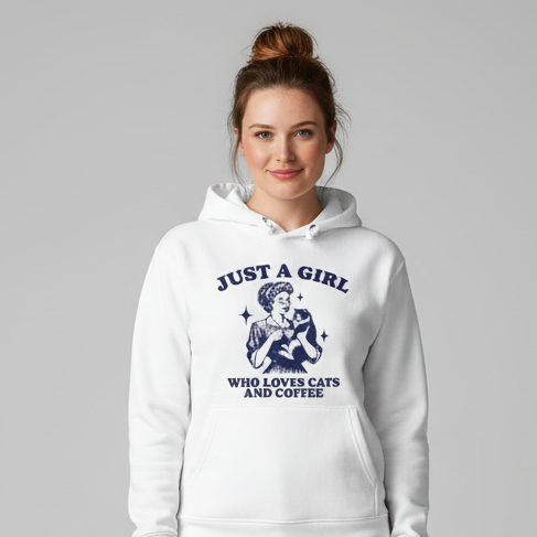Girl who loves Cats and Coffee Hoodie