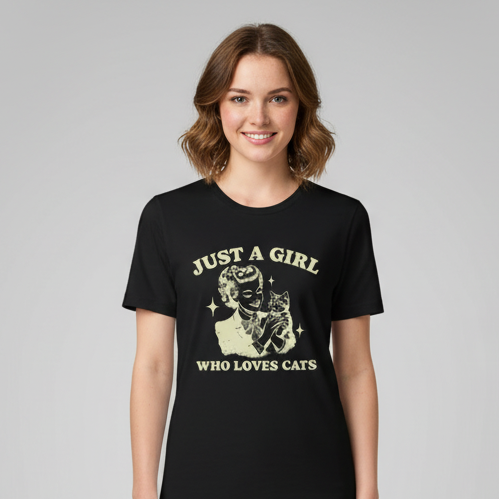 Girl who loves Cats T-Shirt