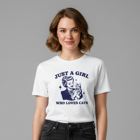 Girl who loves Cats T-Shirt