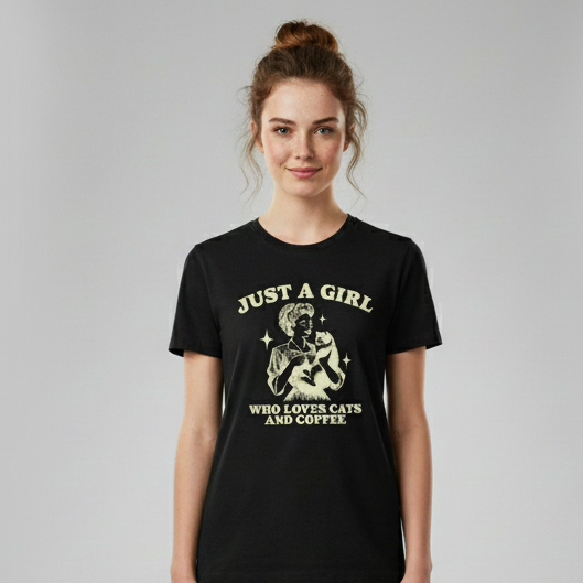 Girl who loves Cats and Coffee T-Shirt