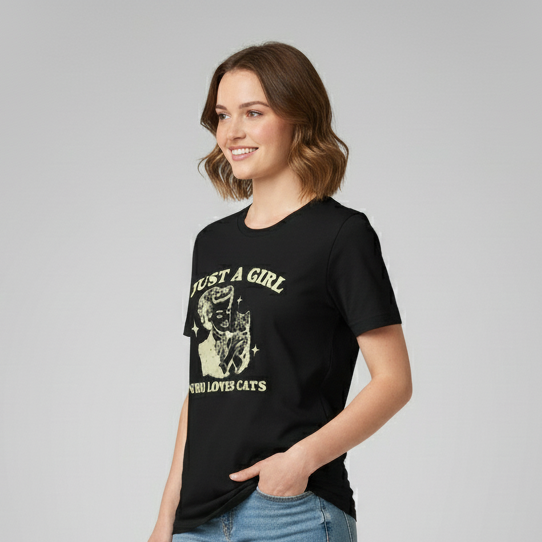 Girl who loves Cats T-Shirt