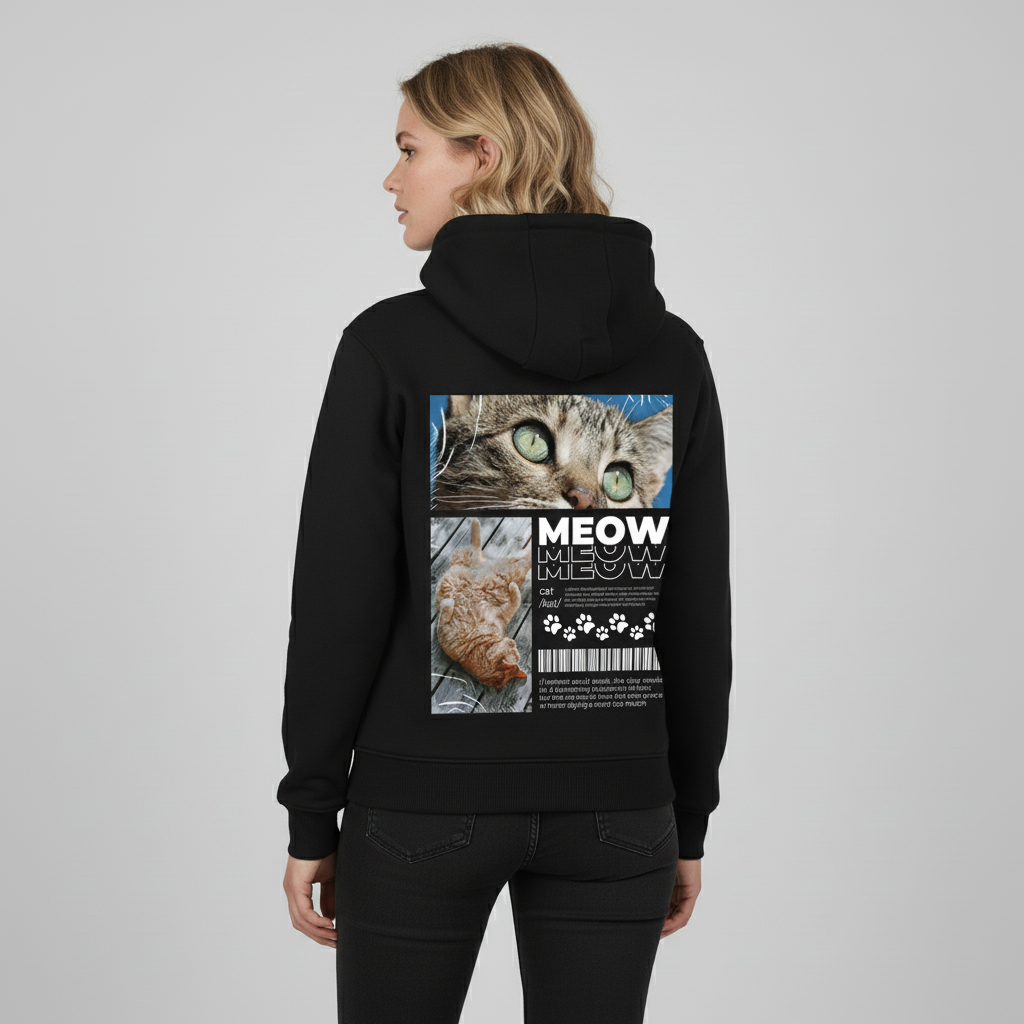 Cat Definition Modern Hoodie BackPrint