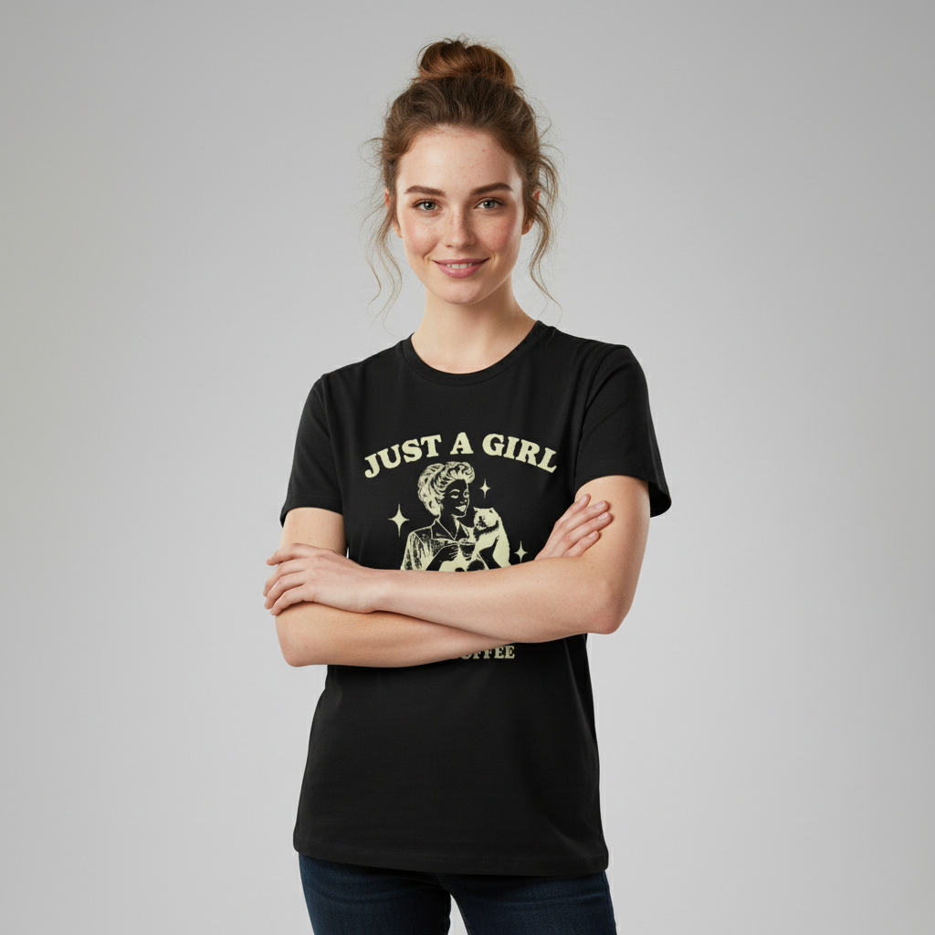 Girl who loves Cats and Coffee T-Shirt