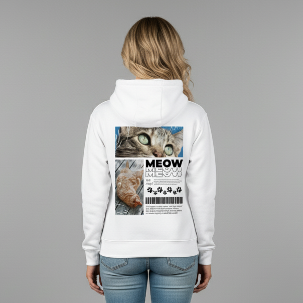 Cat Definition Modern Hoodie BackPrint