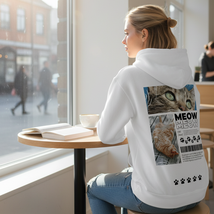Cat Definition Modern Hoodie BackPrint
