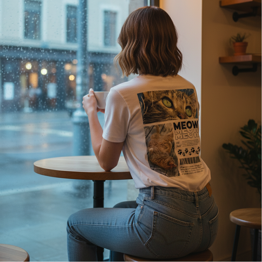 Cat Definition Modern T-Shirt BackPrint